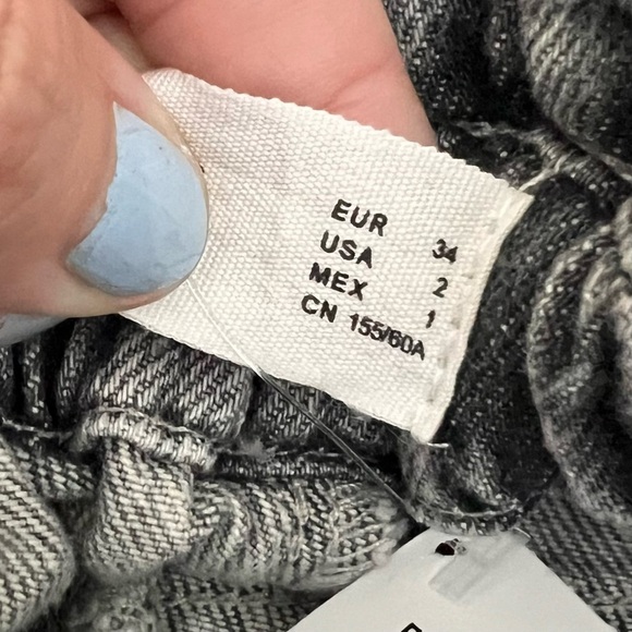 2/25 Mango Denim Jeans High Rise Retro New Gray Wash - Picture 5 of 6